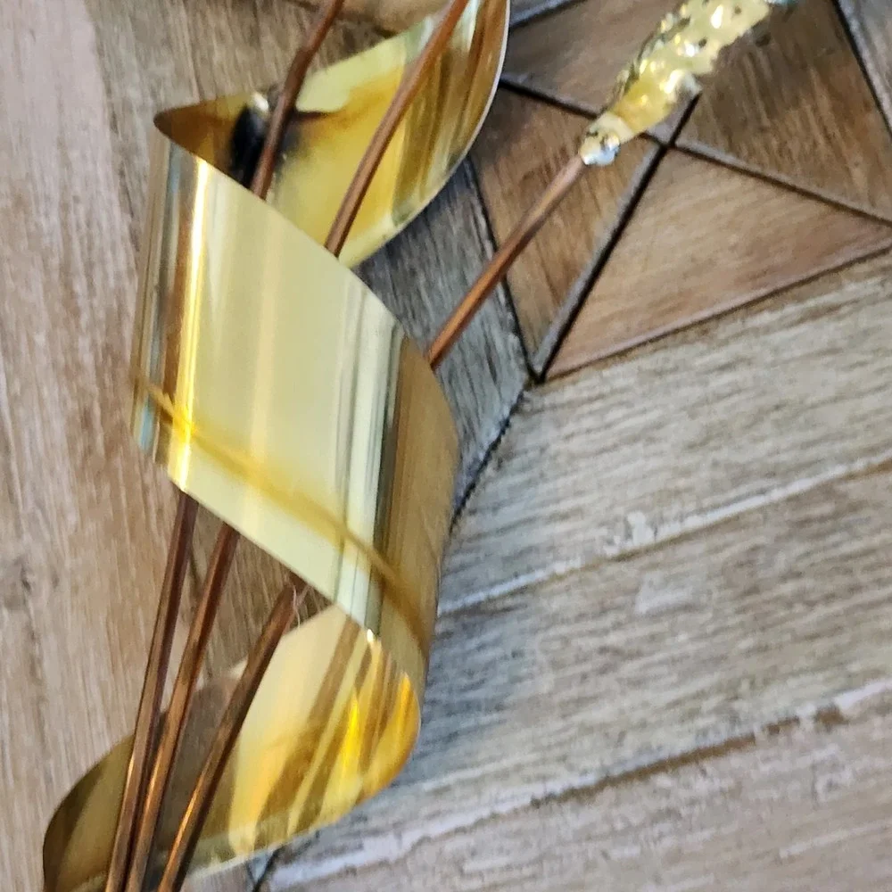 Vintage HOMCO Home Interiors Gold Copper Metal Wheat Shelf Wall Decor 31